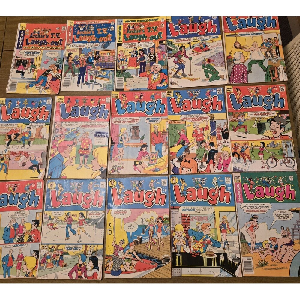 Lot of 18 Archie Laugh Comics Vintage 1970s 1980s Bronze Age Newsstand Editions